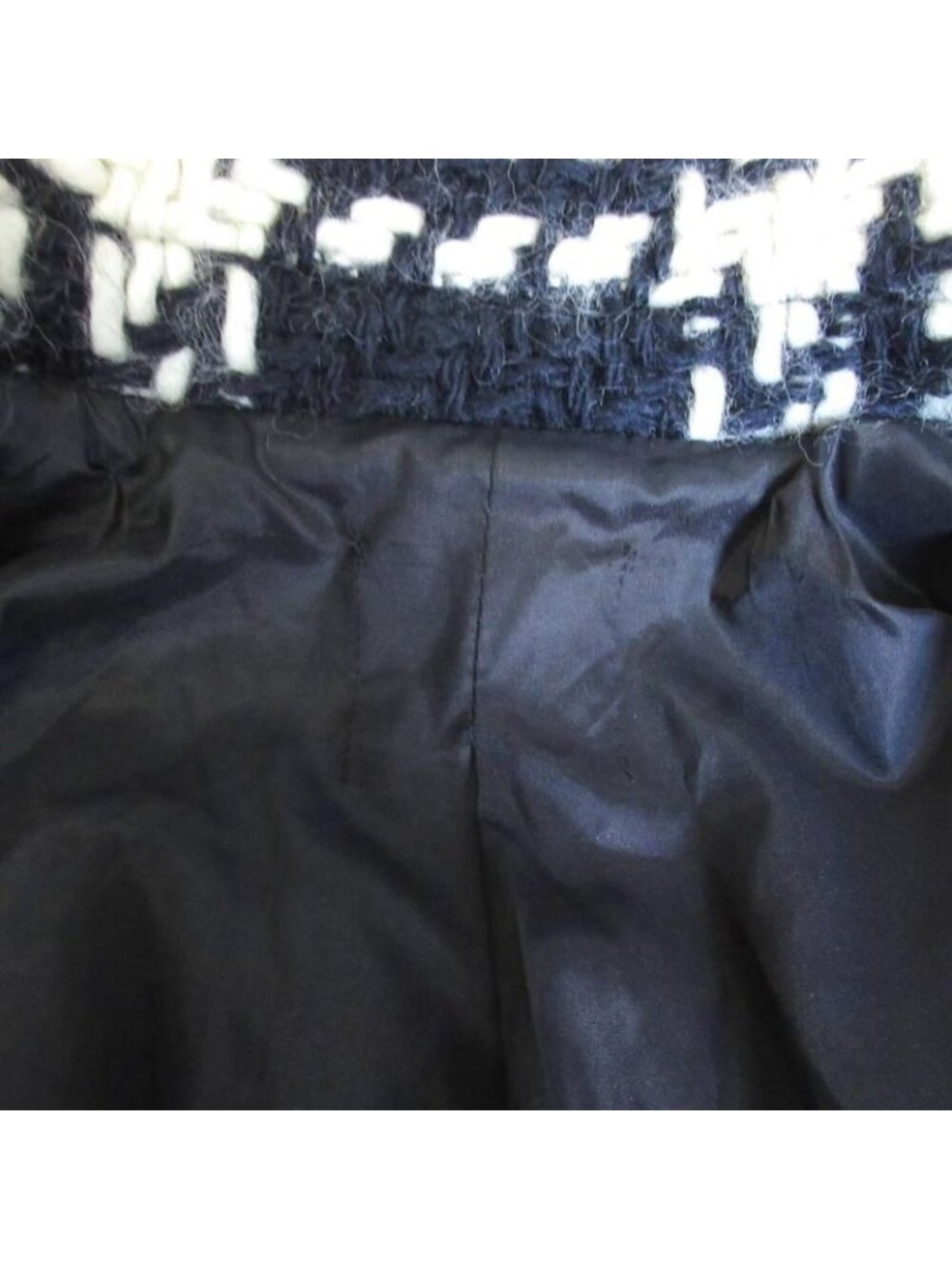 ★SOLD★ Celine Wool Tweed Short Jacket Macadam Logo Knit Blouson Check White - Picture 9 of 9